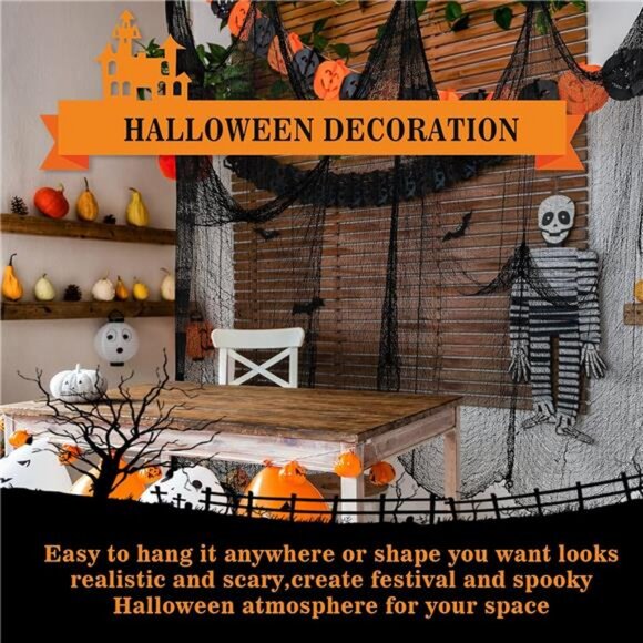 5Pcs Halloween Creepy Cloth Black 30×72inch - Halloween Decorations Clearance - Picture 3 of 7